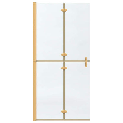 Walk-in shower wall Folding Gold and transparent 90 x 190 cm