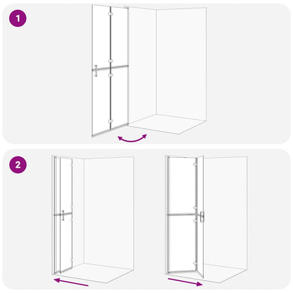 Walk-in shower wall Folding Gold and transparent 90 x 190 cm