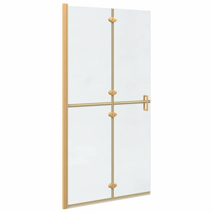 Walk-in shower wall Folding Gold and transparent 100 x 190 cm