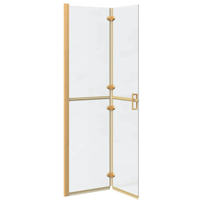 Walk-in shower wall Folding Gold and transparent 100 x 190 cm