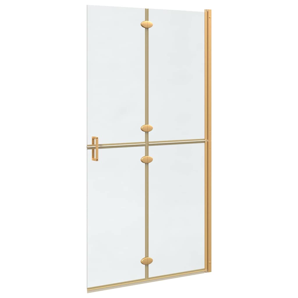 Walk-in shower wall Folding Gold and transparent 100 x 190 cm