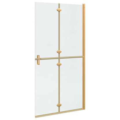 Walk-in shower wall Folding Gold and transparent 100 x 190 cm