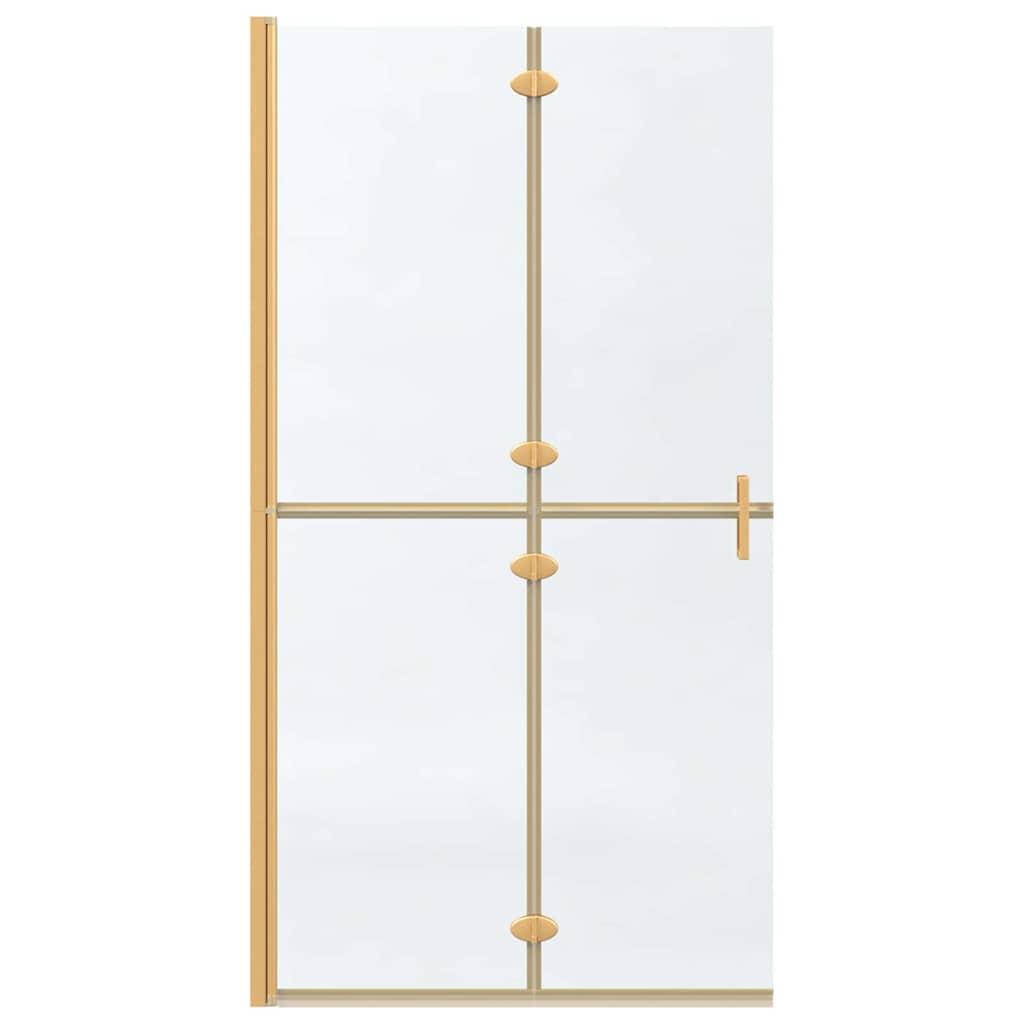 Walk-in shower wall Folding Gold and transparent 100 x 190 cm