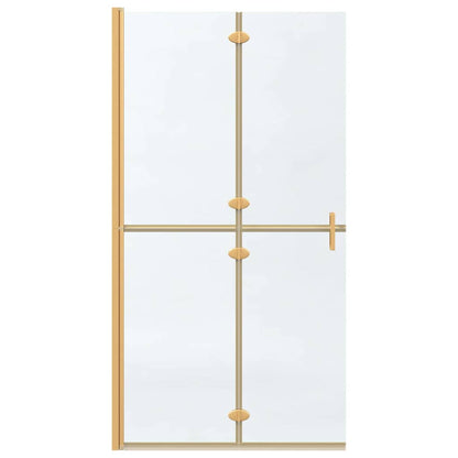 Walk-in shower wall Folding Gold and transparent 100 x 190 cm