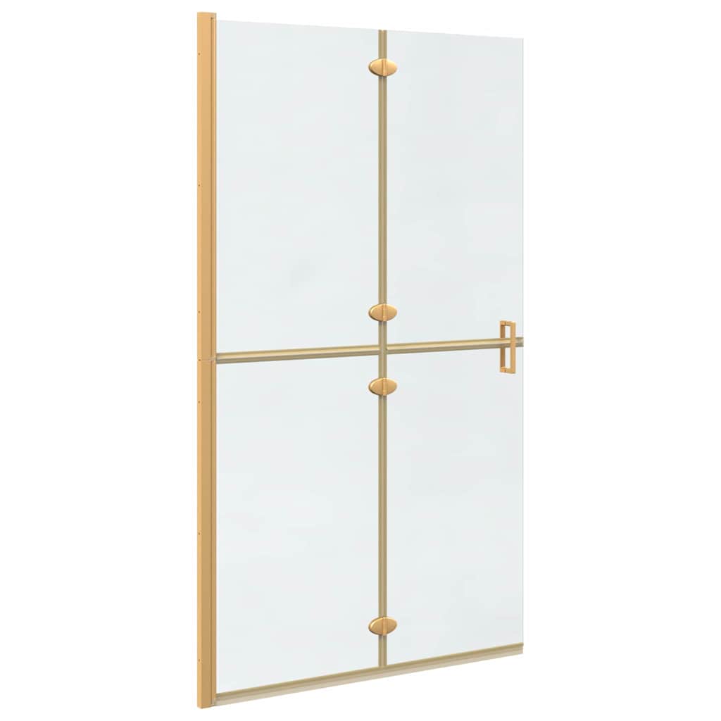 Walk-in shower wall Folding Gold and transparent 110 x 190 cm