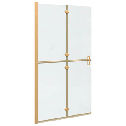 Walk-in shower wall Folding Gold and transparent 110 x 190 cm