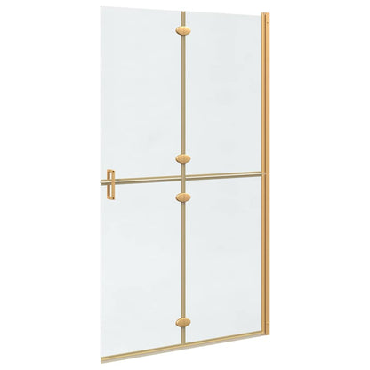 Walk-in shower wall Folding Gold and transparent 110 x 190 cm