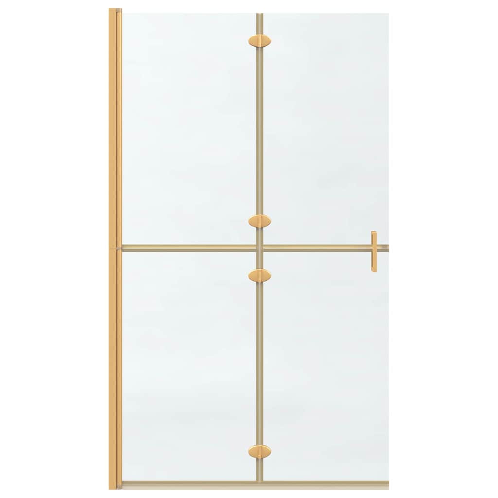 Walk-in shower wall Folding Gold and transparent 110 x 190 cm