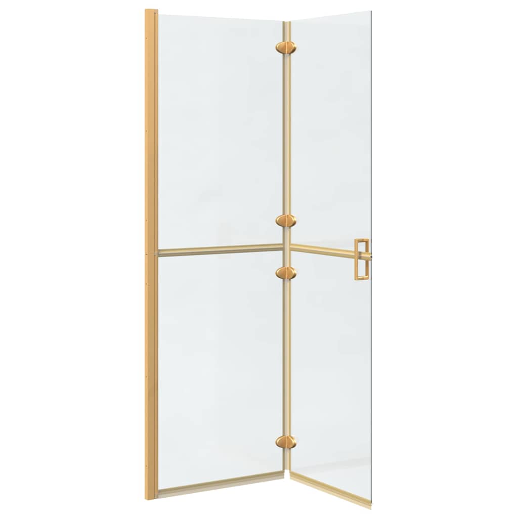 Walk-in shower wall Folding Gold and transparent 120 x 190 cm