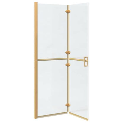 Walk-in shower wall Folding Gold and transparent 120 x 190 cm