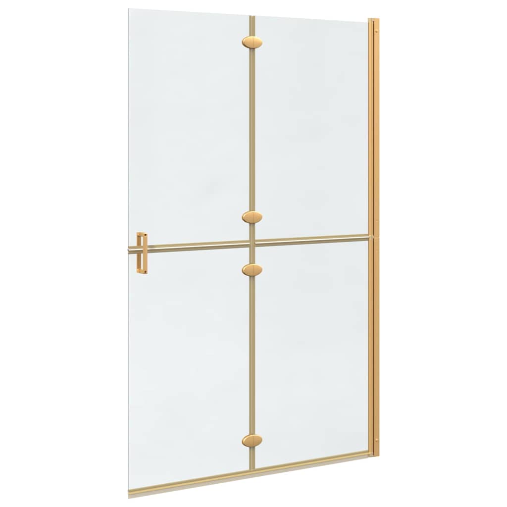 Walk-in shower wall Folding Gold and transparent 120 x 190 cm