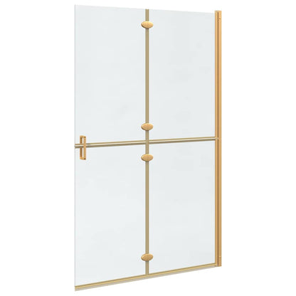 Walk-in shower wall Folding Gold and transparent 120 x 190 cm