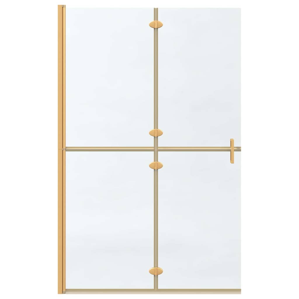 Walk-in shower wall Folding Gold and transparent 120 x 190 cm