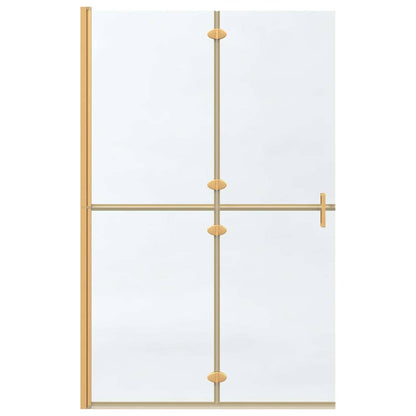 Walk-in shower wall Folding Gold and transparent 120 x 190 cm