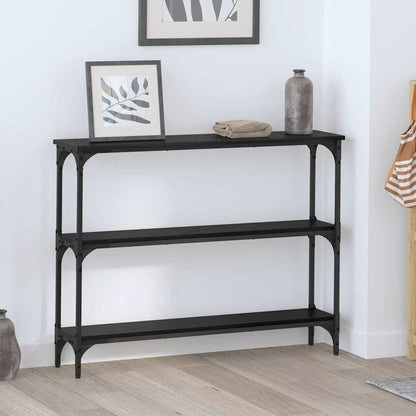 Console Table Black oak 100 x 22.5 x 75 cm Engineered Wood