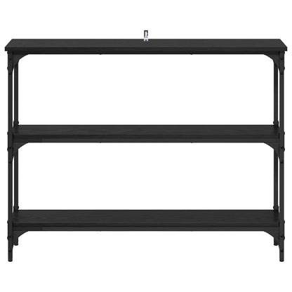 Console Table Black oak 100 x 22.5 x 75 cm Engineered Wood