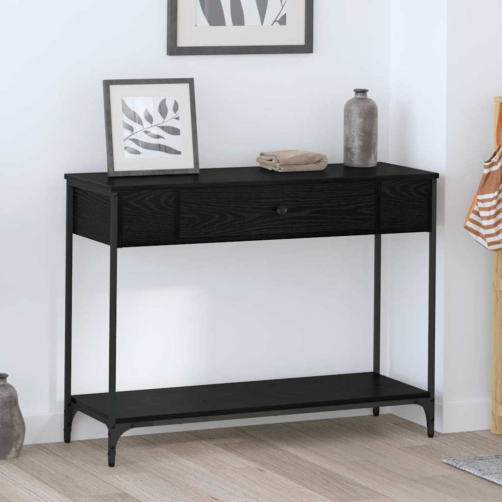 Console Table Black oak 100 x 34.5 x 75 cm Engineered wood