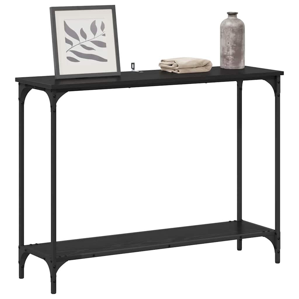 Console Table Black oak 101 x 30.5 x 75 cm Engineered wood