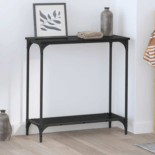 Console Table Black oak 75 x 30.5 x 75 cm Engineered wood