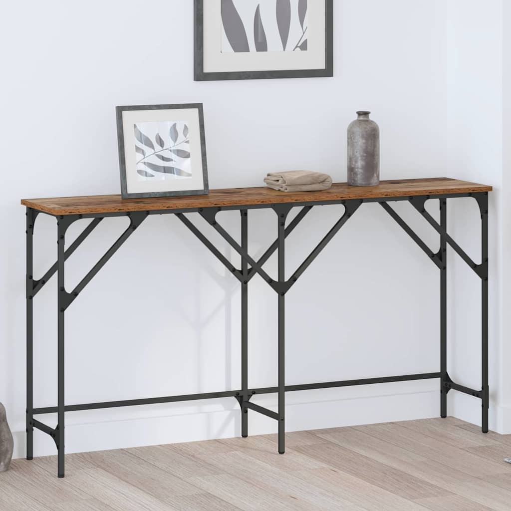 Console Table Old Wood 140 x 29 x 75 cm Engineered Wood