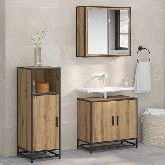Bathroom Furniture Set with Door Artisan Oak 35 x 37.5 x 100 cm