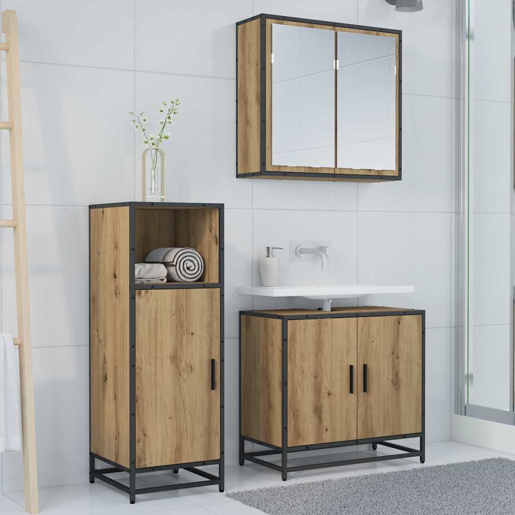 Bathroom Furniture Set with Door Artisan Oak 35 x 37.5 x 100 cm