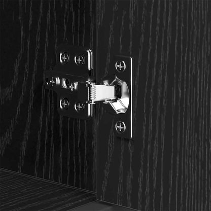 Bathroom Furniture Set with Shelf Black Oak 35 x 37.5 x 100 cm