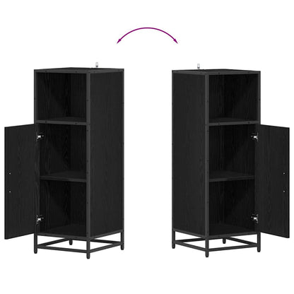 Bathroom Furniture Set with Shelf Black Oak 35 x 37.5 x 100 cm