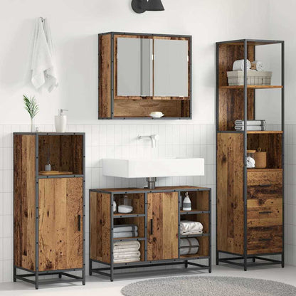 Bathroom Furniture Set with Drawer Old Wood 35 x 37.5 x 166 cm