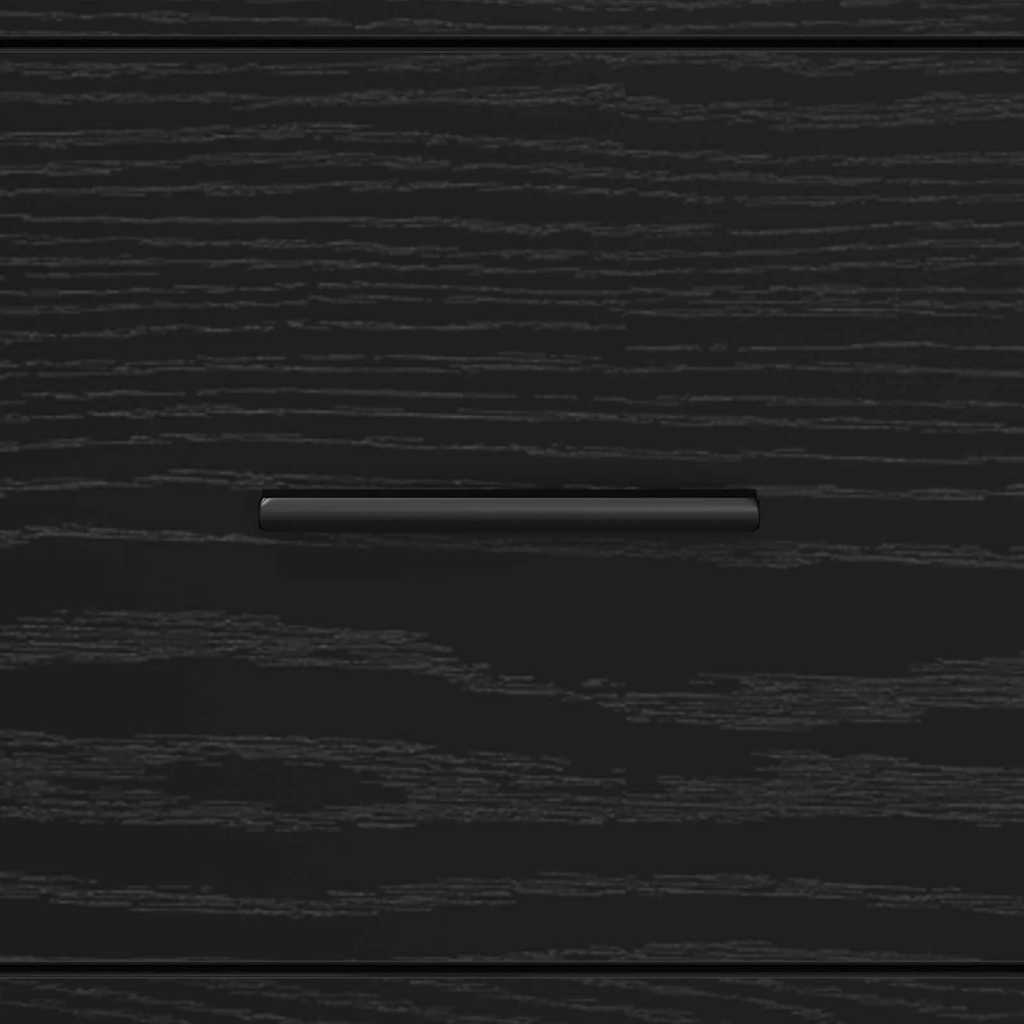 Bathroom Furniture Set with Drawer Black Oak 35 x 37.5 x 166 cm