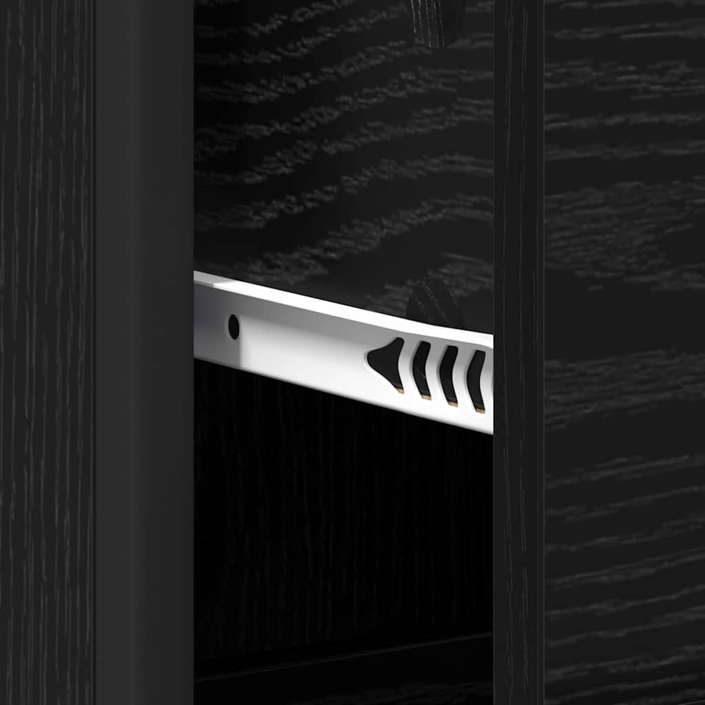 Bathroom Furniture Set with Drawer Black Oak 35 x 37.5 x 166 cm