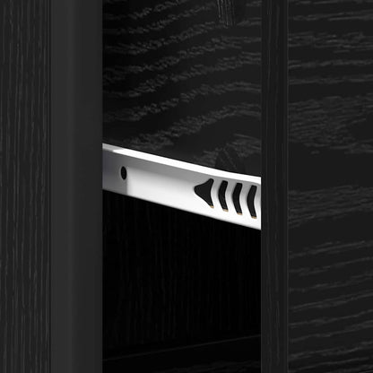 Bathroom Furniture Set with Drawer Black Oak 35 x 37.5 x 166 cm