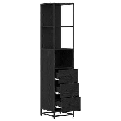 Bathroom Furniture Set with Drawer Black Oak 35 x 37.5 x 166 cm