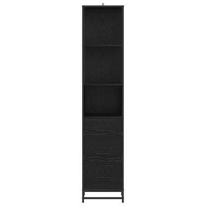 Bathroom Furniture Set with Drawer Black Oak 35 x 37.5 x 166 cm