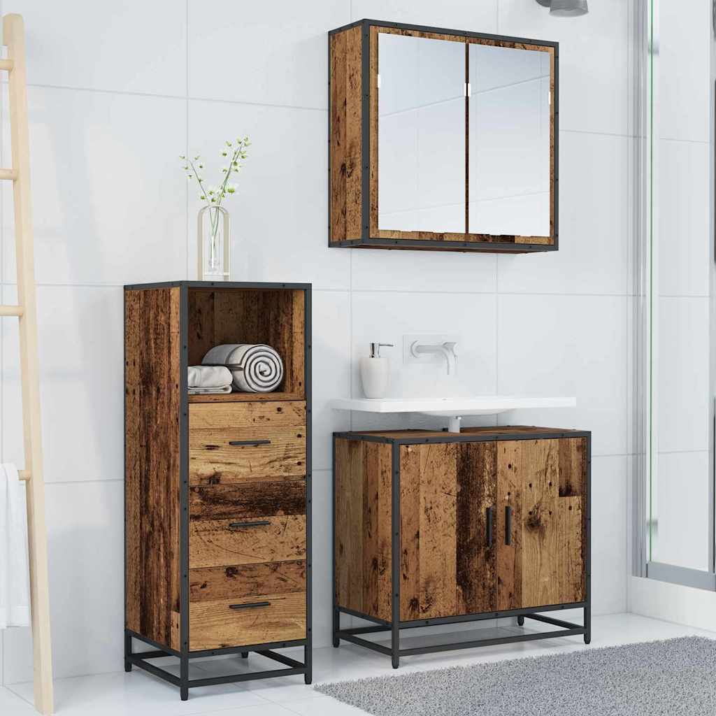 Bathroom Furniture Set with Drawer Old Wood 35 x 37.5 x 100 cm