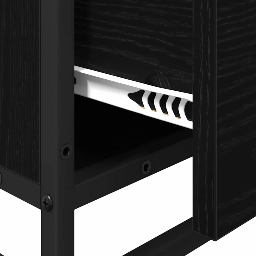 Bathroom Furniture Set with Drawer Black Oak 35 x 37.5 x 100 cm