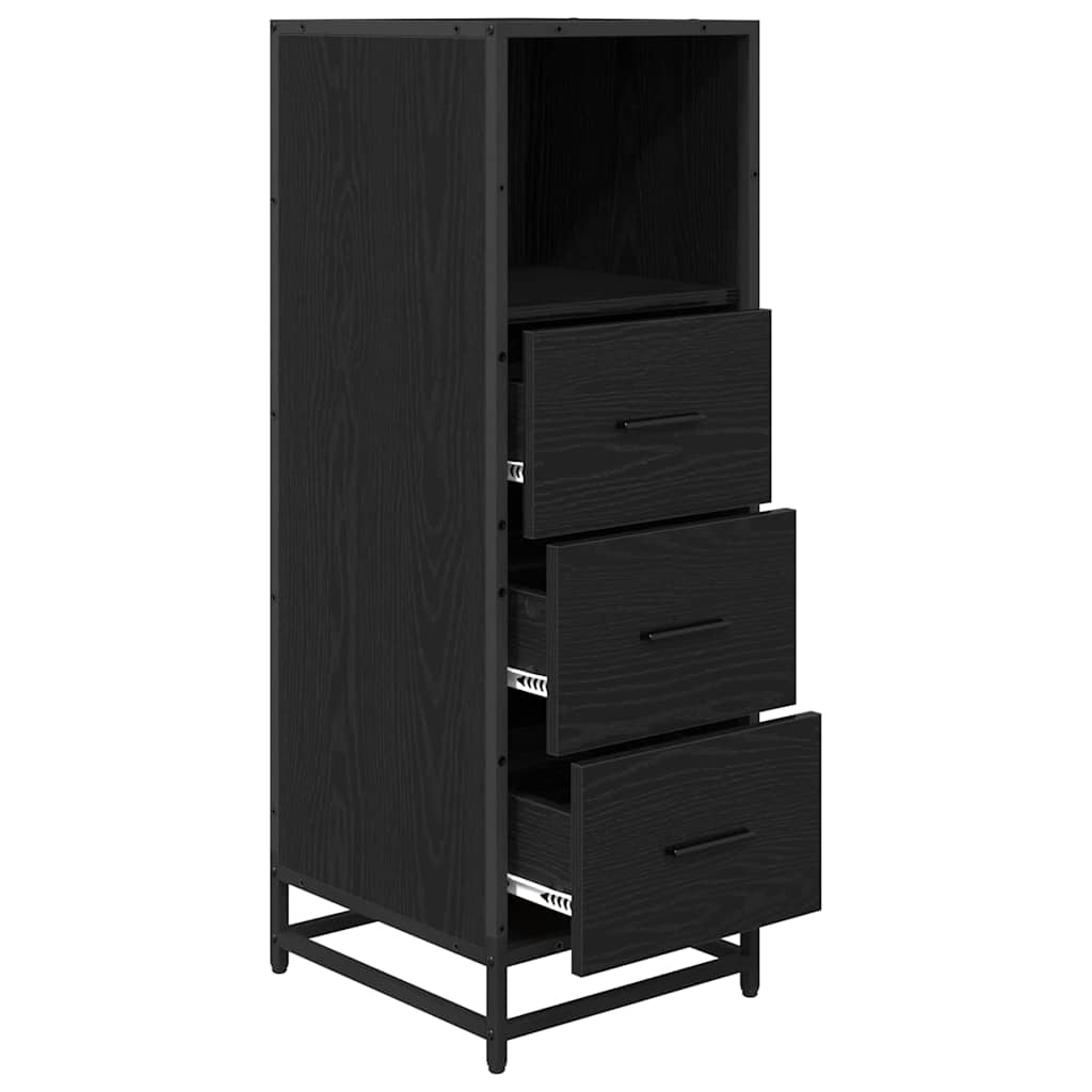 Bathroom Furniture Set with Drawer Black Oak 35 x 37.5 x 100 cm