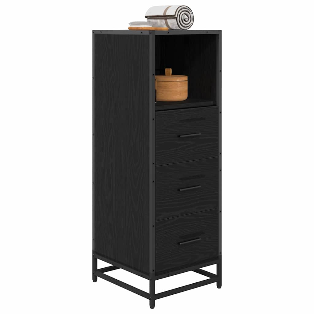 Bathroom Furniture Set with Drawer Black Oak 35 x 37.5 x 100 cm