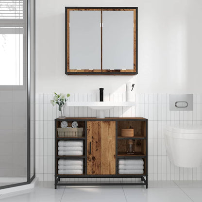 Bathroom Mirror Cabinet with Shelf Old wood 65 x 20 x 60 cm