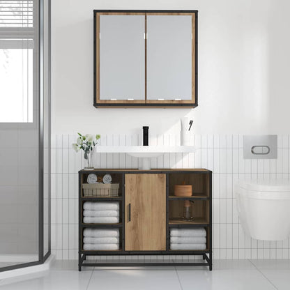 Bathroom Mirror Cabinet with Shelf Artisan oak 65 x 20 x 60 cm
