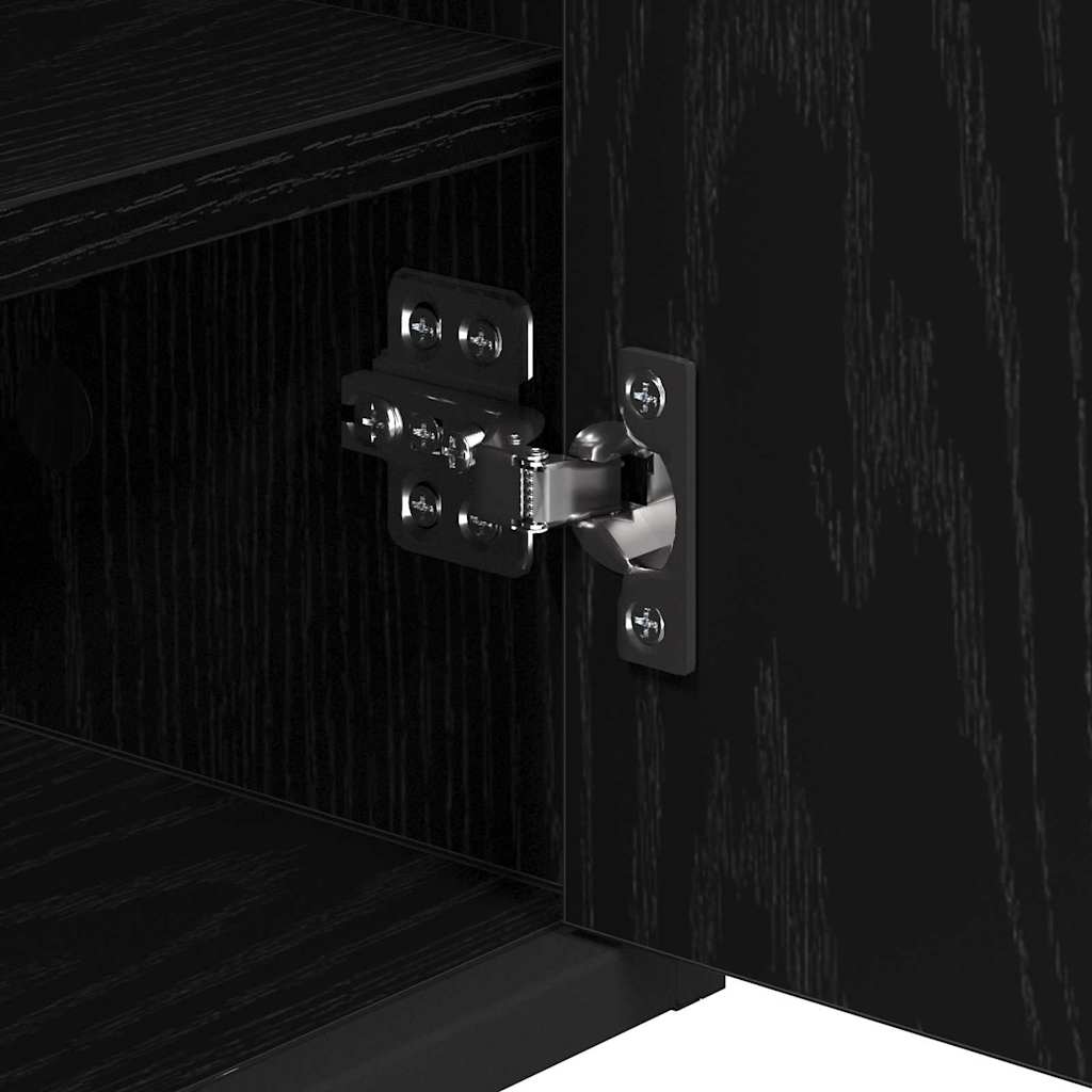 Bathroom Mirror Cabinet with Shelf Black oak 65 x 20 x 60 cm