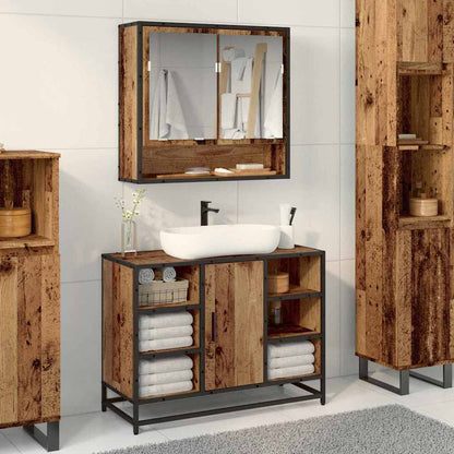 Bathroom Mirror Cabinet with Shelf Old wood 65 x 20 x 60 cm
