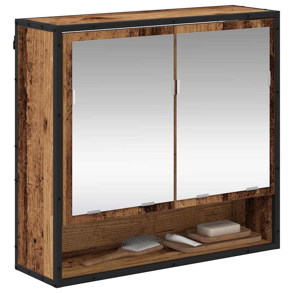 Bathroom Mirror Cabinet with Shelf Old wood 65 x 20 x 60 cm