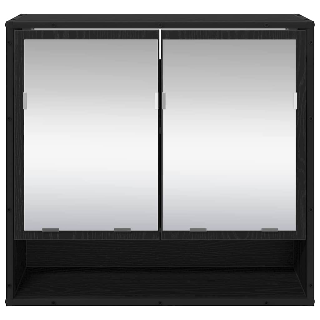 Bathroom Mirror Cabinet with Shelf Black oak 65 x 20 x 60 cm