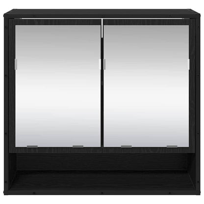 Bathroom Mirror Cabinet with Shelf Black oak 65 x 20 x 60 cm