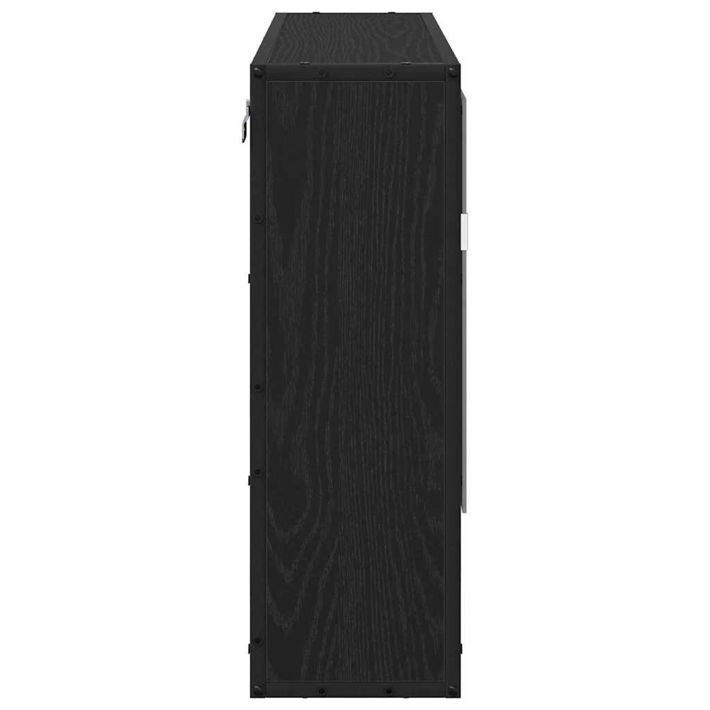 Bathroom Mirror Cabinet with Shelf Black oak 65 x 20 x 60 cm