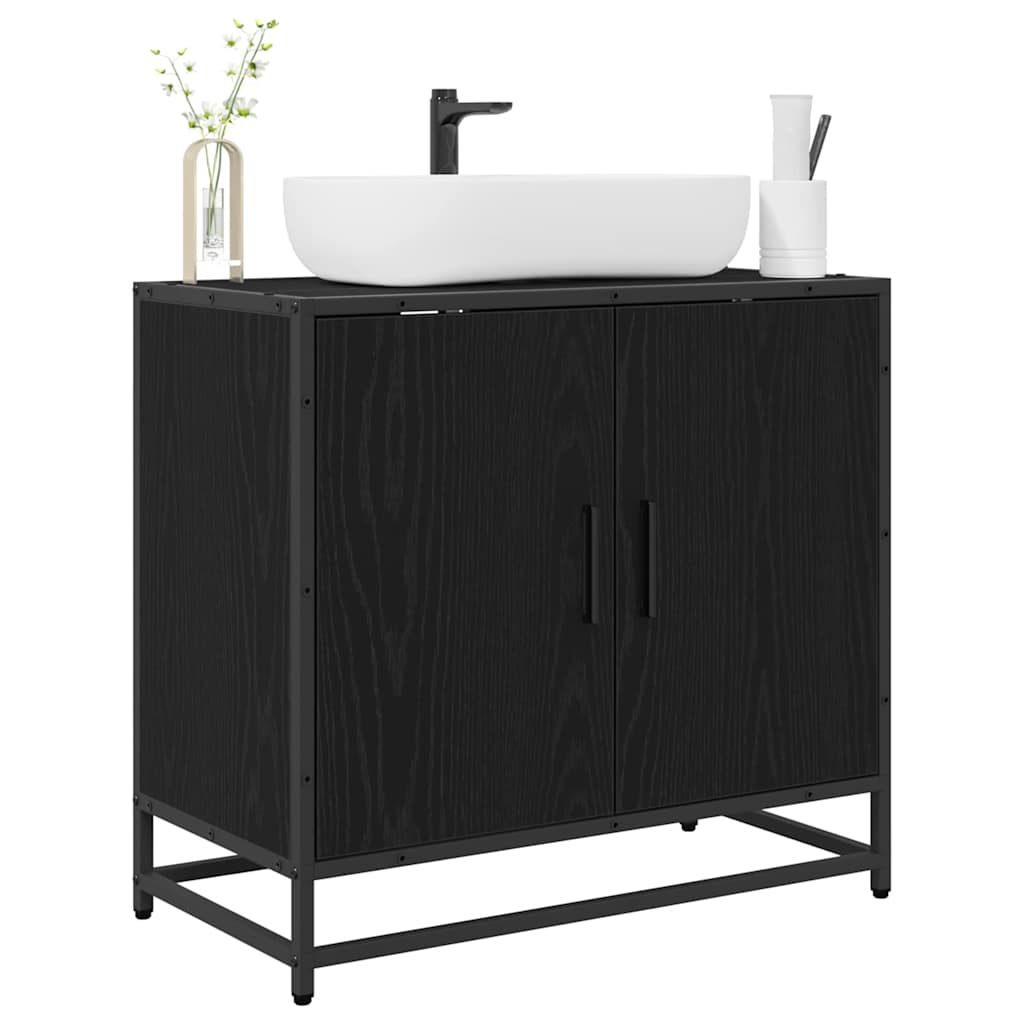 Bathroom Sink Cabinet Black Oak 65 x 33 x 60 cm Engineered wood
