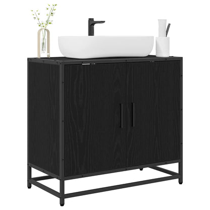 Bathroom Sink Cabinet Black Oak 65 x 33 x 60 cm Engineered wood