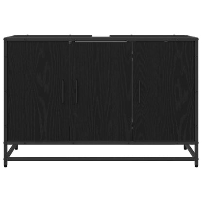 Bathroom Sink Cabinet Black oak 90 x 33 x 60 cm Engineered wood