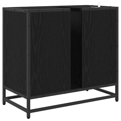 Bathroom Cabinet Black Oak 65 x 33 x 60 cm Engineered Wood